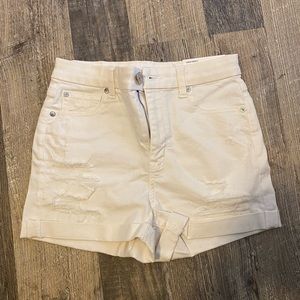 American Eagle White Curvy Hi-Rise Shortie Shorts